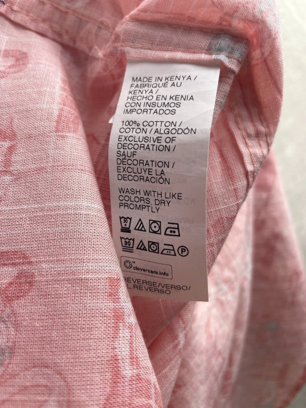 IZOD Saltwater XL Pink Flamingo Print Cotton Short Sleeve Button Up Shirt - Picture 6 of 6
